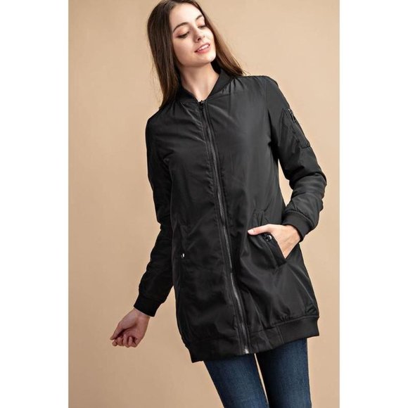 "Alexus" long bomber jacket - Picture 2 of 5